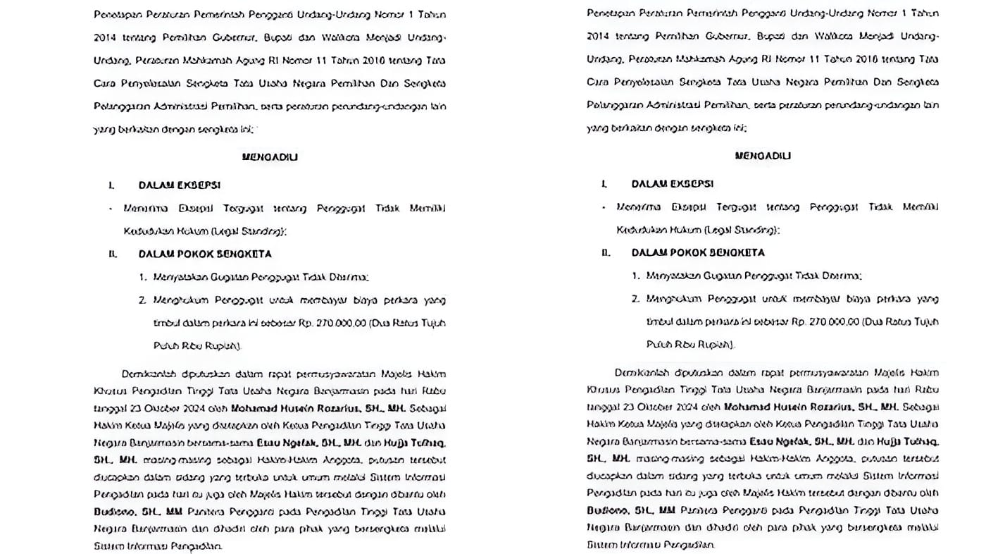 Foto: PTUN jatuhkan putusan sengketa pemilihan yang diajukan oleh pasangan calon bupati dan wakil bupati Kutai Kartanegara (Kukar), Dendi-Alif.